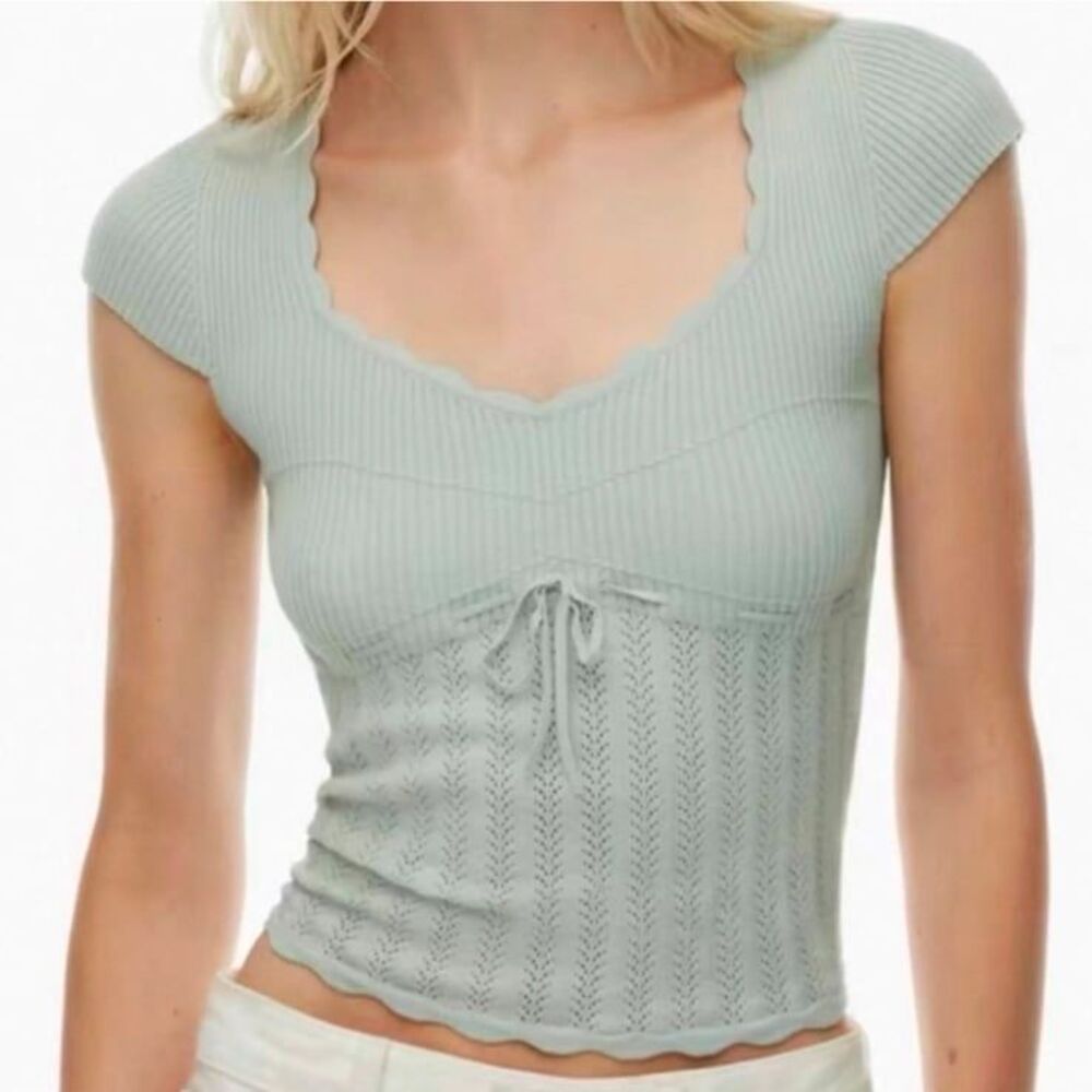Aritzia Wilfred Soloist Shortsleeve Sweater Top Size Large